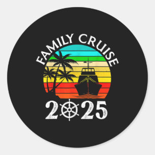 Family Cruise 2025 Vacation Trip Cruising Family M Classic Round Sticker