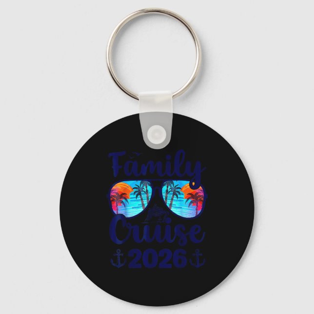 Family Cruise 2026 Family Vacation Matching Family Keychain (Front)