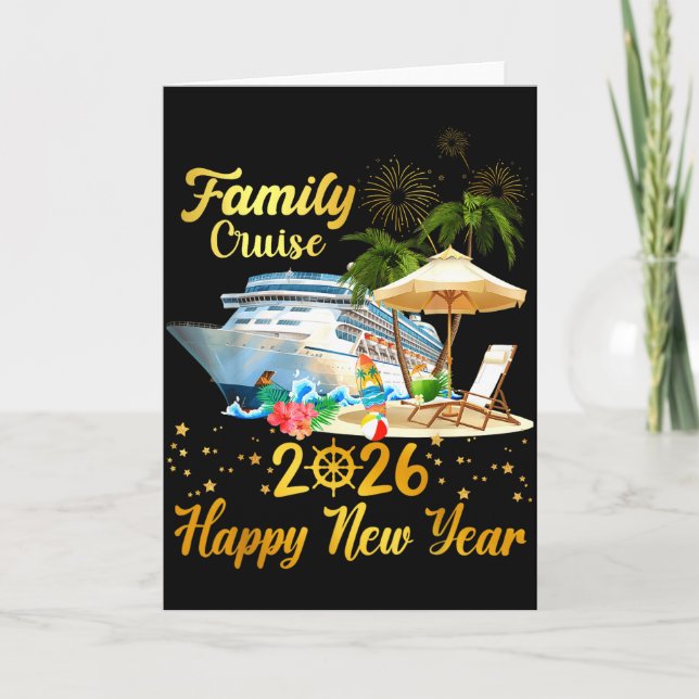 Family Cruise 2026 Happy New Year  Card (Front)