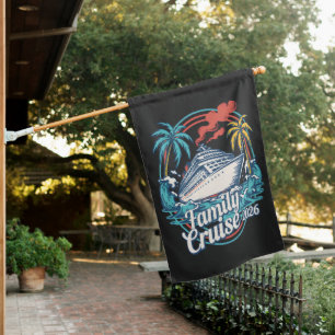 Family Cruise 2026 Summer Beach Vacation Family House Flag
