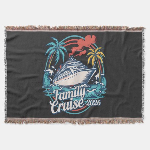 Family Cruise 2026 Summer Beach Vacation Family Throw Blanket