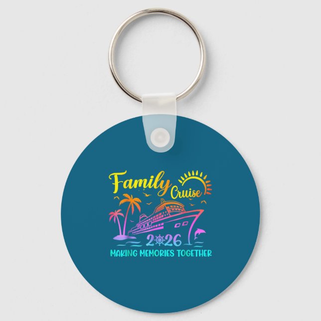 Family Cruise 2026 Summer Vacation Matching Family Keychain (Front)