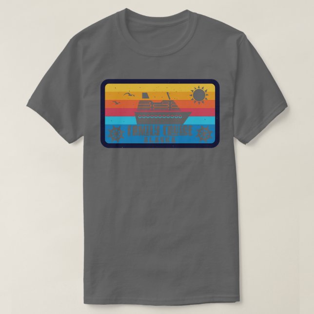 Family Cruise Alaska Retro Style T-Shirt (Design Front)