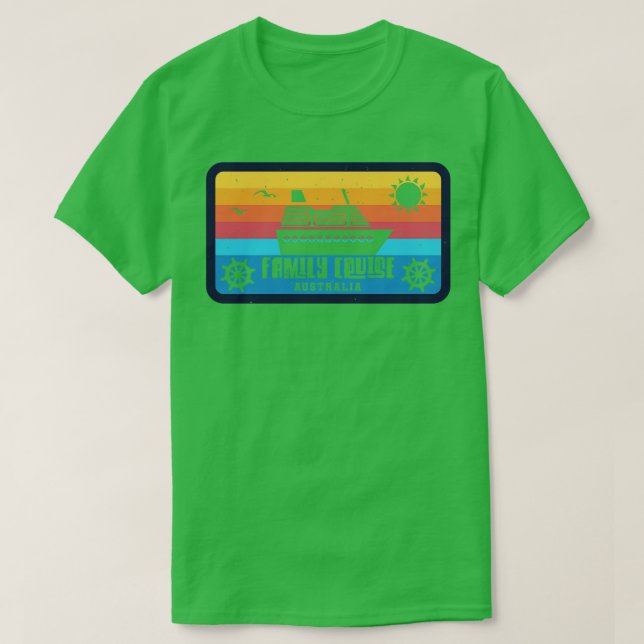 Family Cruise Australia Retro Style T-Shirt (Design Front)