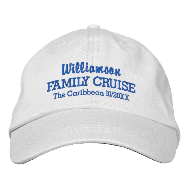 Family Cruise Baseball Cap Custom Location & Date (Front)