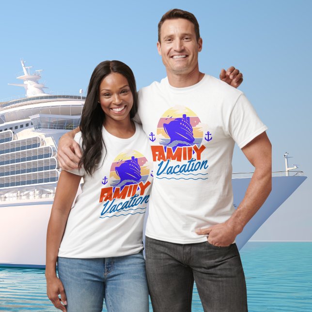 Family Cruise Blue Orange Sunset T-Shirt (Creator Uploaded)