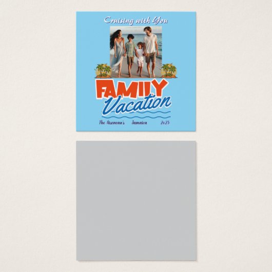  Family Cruise Blue Tropical Flexible Photo Magnet (Front & Back)