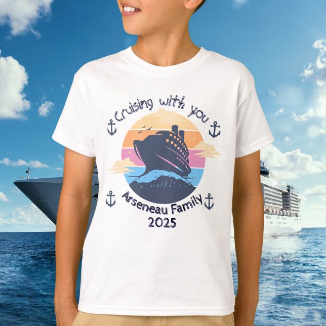 Family Cruise  Blues KIDS Personalize T-Shirt (Personalize For Family Cruise,)
