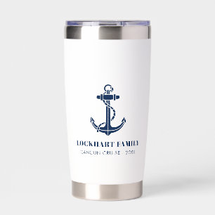 Family Cruise Boat Anchor Custom Insulated Tumbler