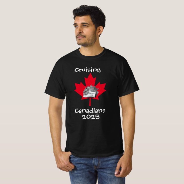 Family Cruise Canadians Personalize  Black T-Shirt (Front Full)
