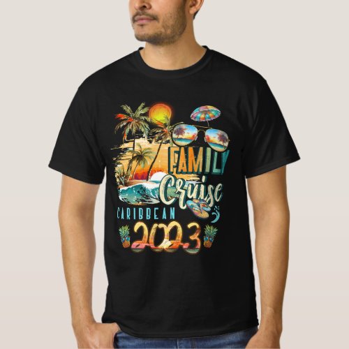 Family Cruise Caribbean 2023 Summer Vacation Beach T_Shirt