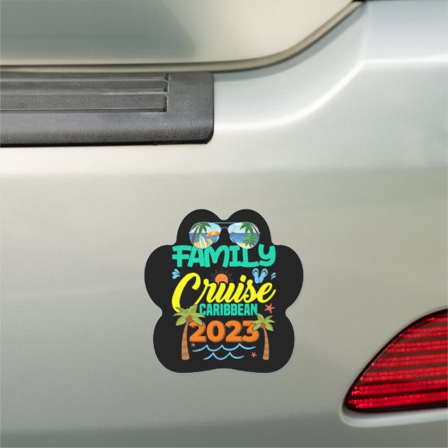 Family Cruise Caribbean 2023 Summer Vacation Car Magnet (In Situ)
