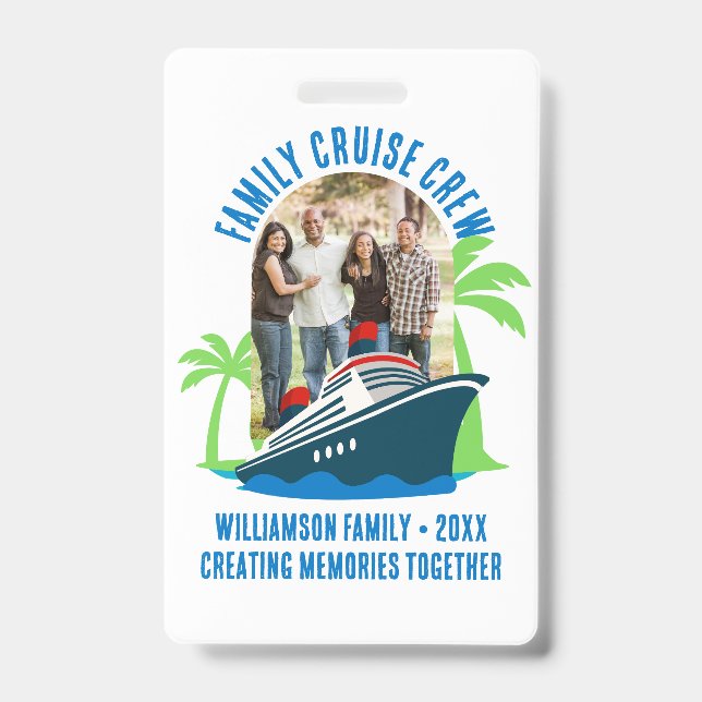 FAMILY CRUISE CREW Photo Holiday Travel Badge (Front)