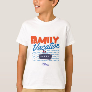Family Cruise Kids Vacation Orange/Blue T-Shirt
