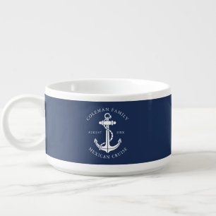 Family Cruise Nautical Boat Anchor Custom Bowl