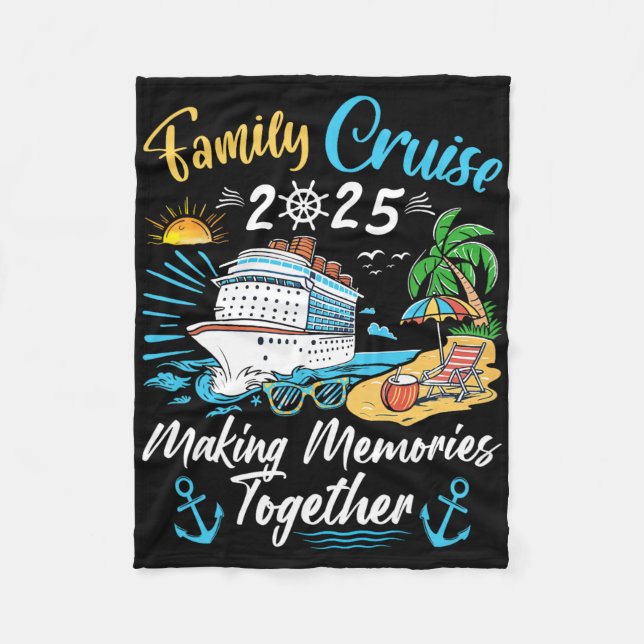 Family Cruise Party Celebration Costume Outfit Tee Fleece Blanket (Front)