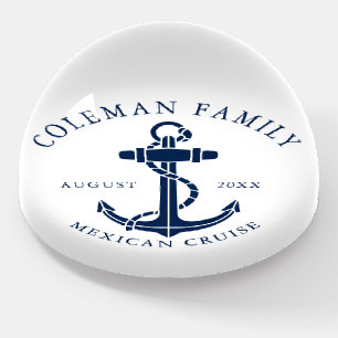 Family Cruise Ship Nautical Anchor Custom Paperweight