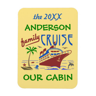 Family Cruise Ship Vacation | Cabin Stateroom Name Magnet