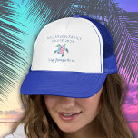 Family Cruise Ship Vacation Cute Sea Turtle Trucker Hat<br><div class="desc">Get ready for your next tropical getaway or ocean adventure with this cute and modern personalized trucker hat! Perfect for a cruise ship vacation, this hat can be customized with your family name, cruise, & year. Featuring navy blue typography and a colorful pink, blue, and green sea turtle design, it...</div>