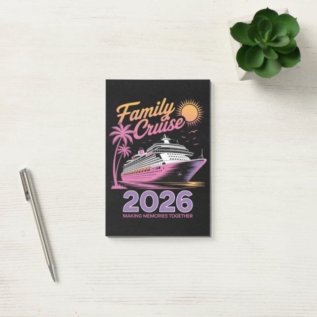 Family Cruise Squad 2026 Vacation Matching Trip Post-it Notes (Office)