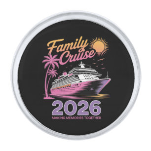 Family Cruise Squad 2026 Vacation Matching Trip Silver Finish Lapel Pin