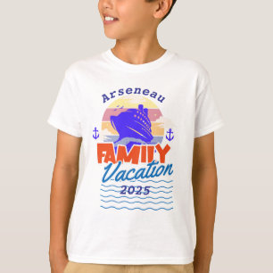 Family Cruise Sunset Blue/Orange PERSONALIZE T-Shirt