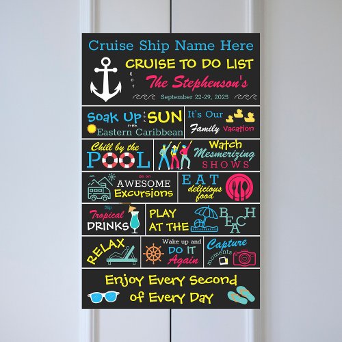 Family Cruise To Do List Cruise Door Marker Magnetic Dry Erase Sheet
