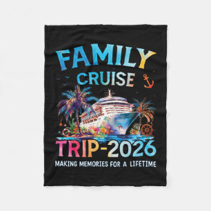 Family Cruise Trip 2026 It’s A Funny Matching Vaca Fleece Blanket
