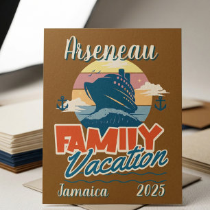 Family Cruise Vacation Brown/Blue Personalize