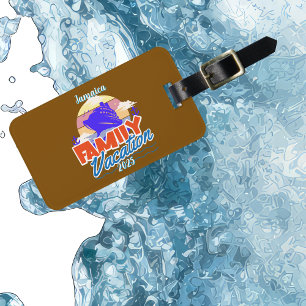 Family Cruise Vacation Brown/Blue Personalize Magnet