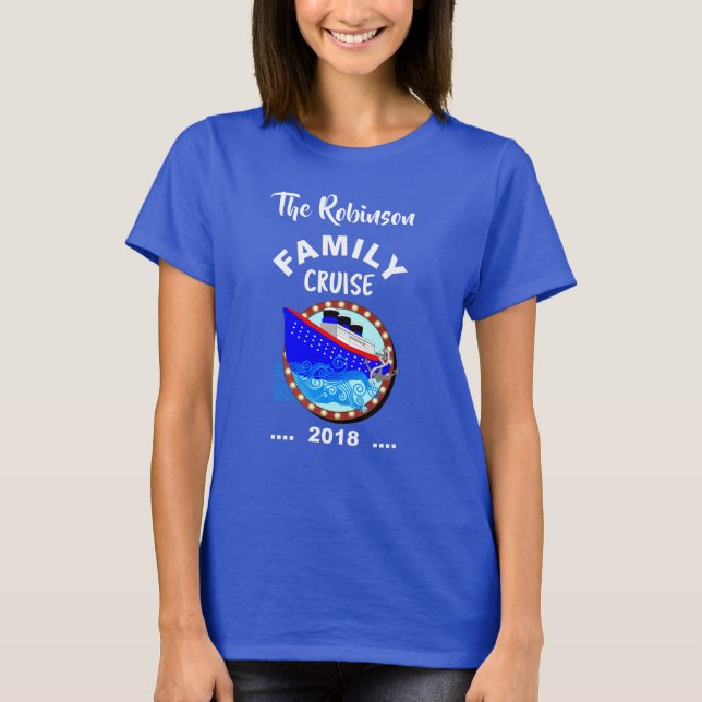 Family Cruise Vacation Cruise Ship Personalized T-Shirt (Front)