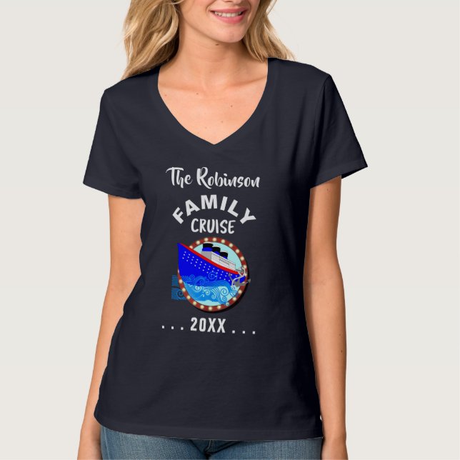 Family Cruise Vacation Cruise Ship Personalized T-Shirt (Front)