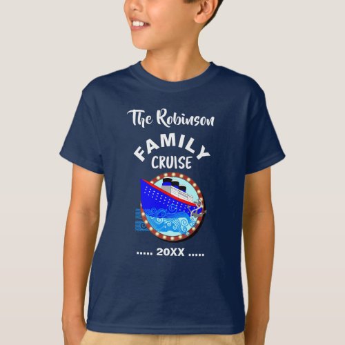 Family Cruise Vacation Cruise Ship Personalized T_ T_Shirt