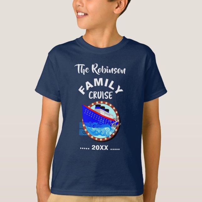 Family Cruise Vacation Cruise Ship Personalized T- T-Shirt (Front)