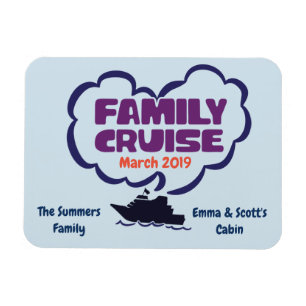 Family Cruise Vacation Custom Personalized Cabin Magnet