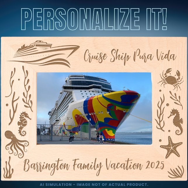 Family Cruise Vacation Customizable Laser Engraved Frames (Creator Uploaded)