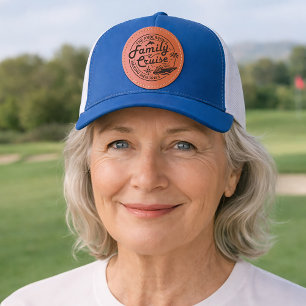 Family Cruise Vacation Famil Team Name  Leather Patch Hat