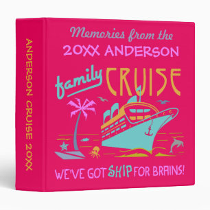 Family Cruise Vacation Funny Ship   Custom Name V3 3 Ring Binder