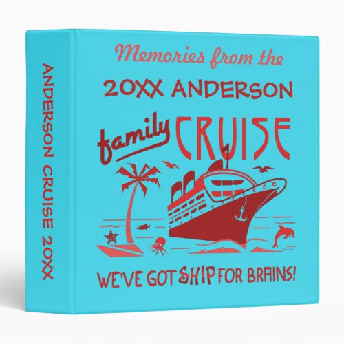 Family Cruise Vacation Funny Ship  Custom Name V5 Binder