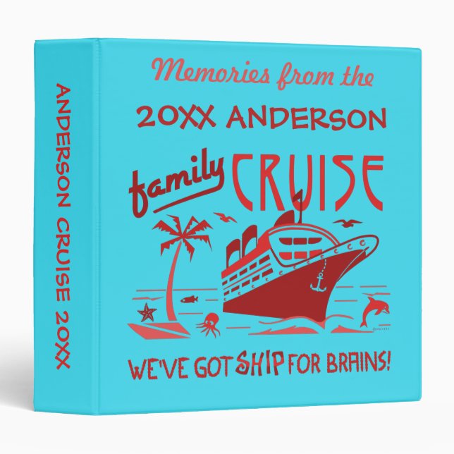 Family Cruise Vacation Funny Ship | Custom Name V5 Binder (Front/Spine)