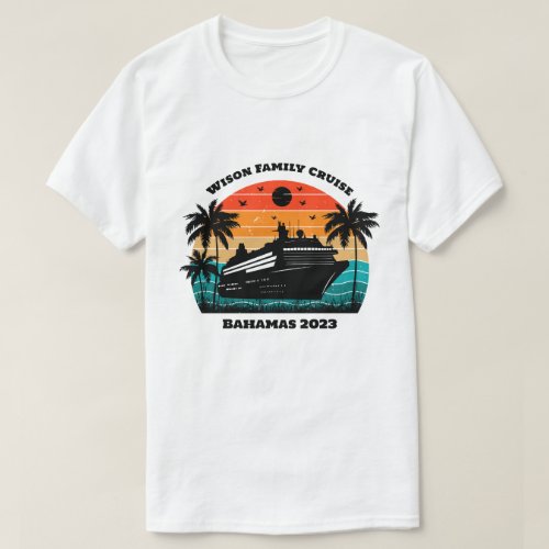 Family Cruise Vacation Personalized Name and Year T_Shirt