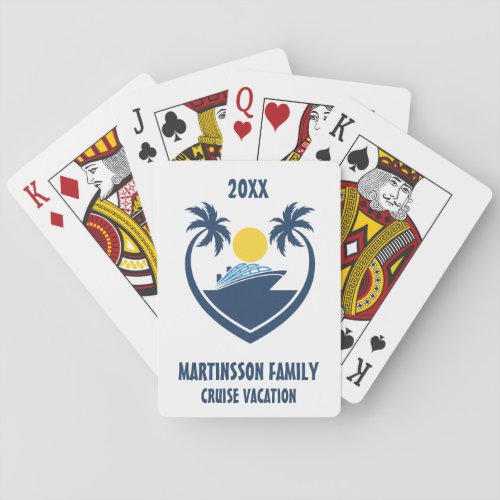 Family Cruise Vacation Ship Tropical Palm Trees Playing Cards