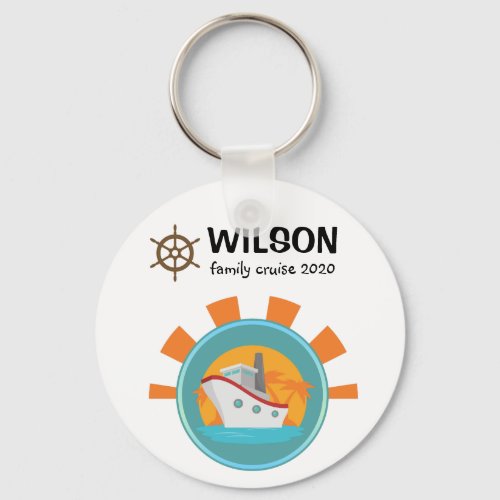 Family Cruise Vacation Travel Keepsake Keychain