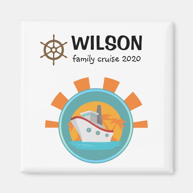 Family Cruise Vacation Travel Keepsake Magnet (Front)