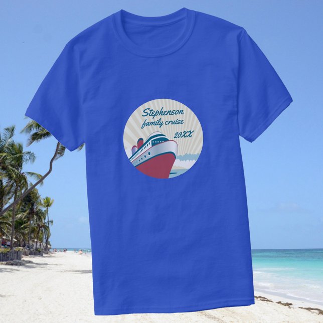 Family Cruise with retro cruise ship T-Shirt (Creator Uploaded)