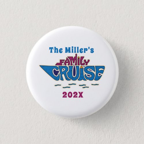 Family Cruise Word Art Custom Button