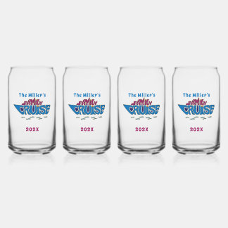 Family Cruise Word Art Custom Can Glass