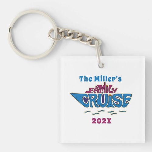 Family Cruise Word Art Custom Keychain