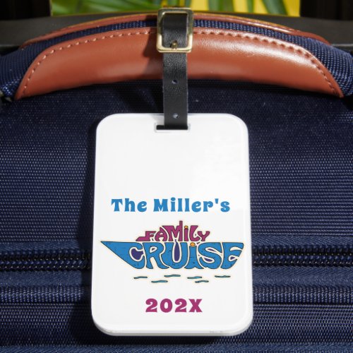 Family Cruise Word Art Custom Luggage Tag