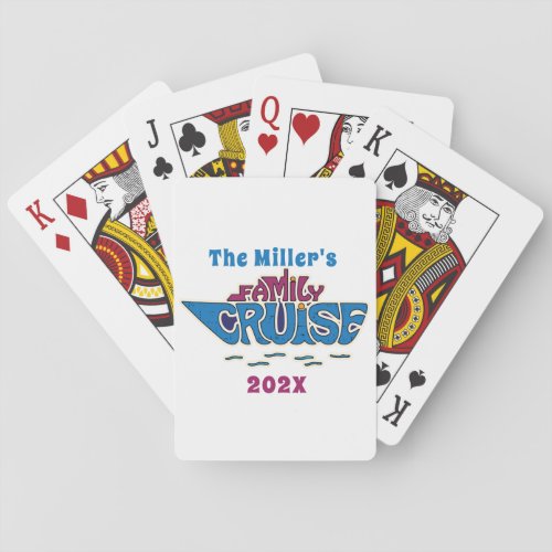 Family Cruise Word Art Custom Poker Cards